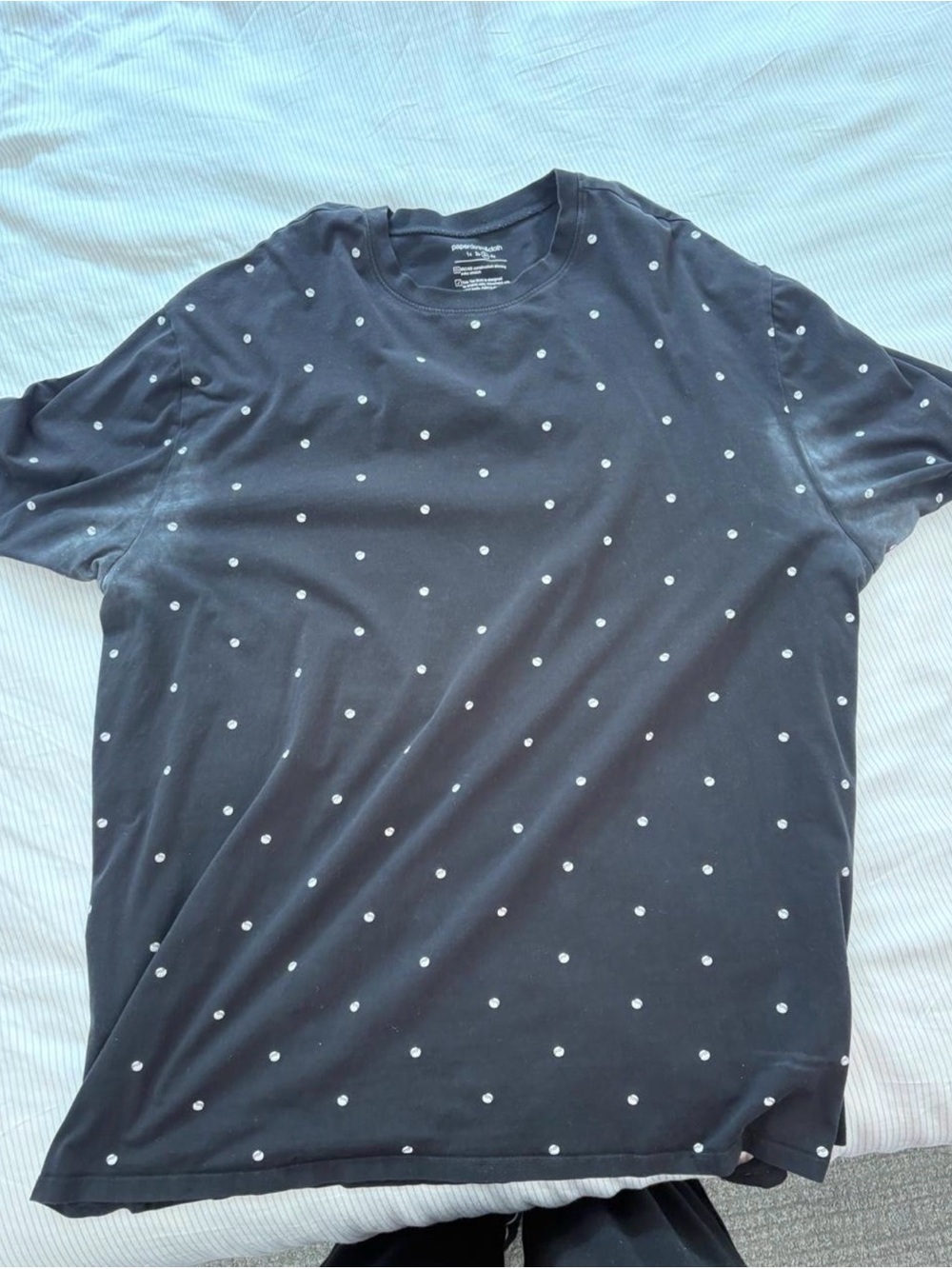 Paper Denim & Cloth Black Short-Sleeve Polka Dot Tee